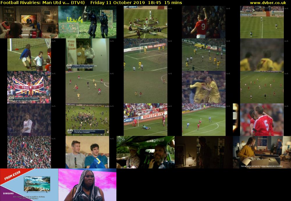Football Rivalries: Man Utd v... (ITV4) Friday 11 October 2019 18:45 - 19:00