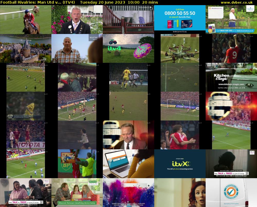 Football Rivalries: Man Utd v... (ITV4) Tuesday 20 June 2023 10:00 - 10:20