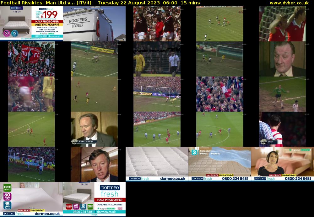 Football Rivalries: Man Utd v... (ITV4) Tuesday 22 August 2023 06:00 - 06:15