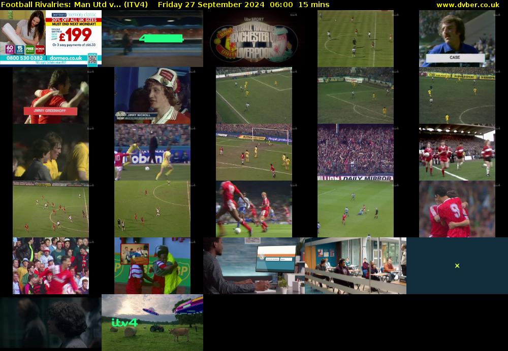 Football Rivalries: Man Utd v... (ITV4) Friday 27 September 2024 06:00 - 06:15