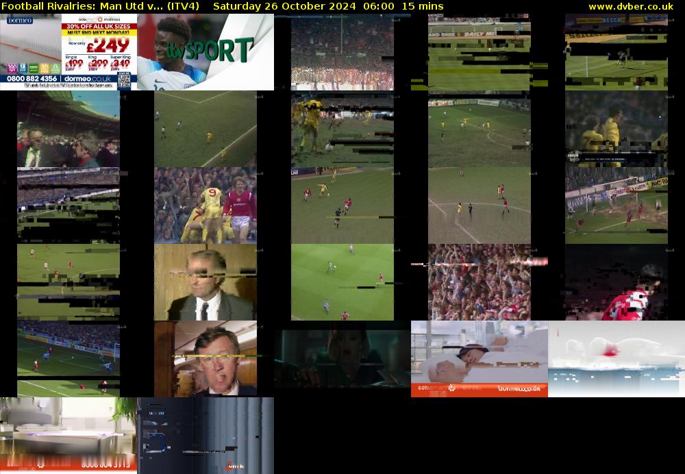 Football Rivalries: Man Utd v... (ITV4) Saturday 26 October 2024 06:00 - 06:15