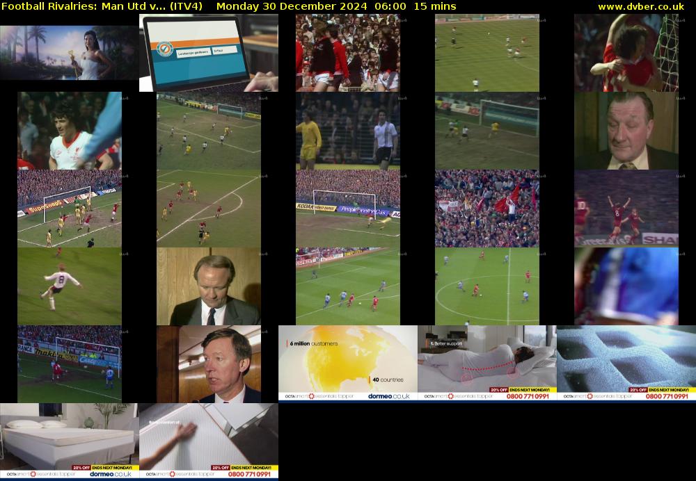 Football Rivalries: Man Utd v... (ITV4) Monday 30 December 2024 06:00 - 06:15