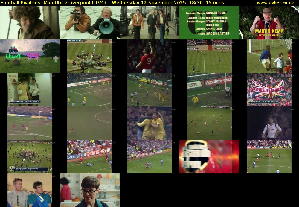 Football Rivalries: Man Utd v Liverpool (ITV4) Wednesday 12 November 2025 18:30 - 18:45