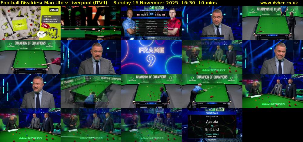 Football Rivalries: Man Utd v Liverpool (ITV4) Sunday 16 November 2025 16:30 - 16:40