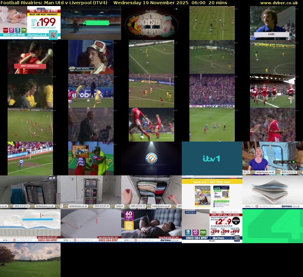 Football Rivalries: Man Utd v Liverpool (ITV4) Wednesday 19 November 2025 06:00 - 06:20