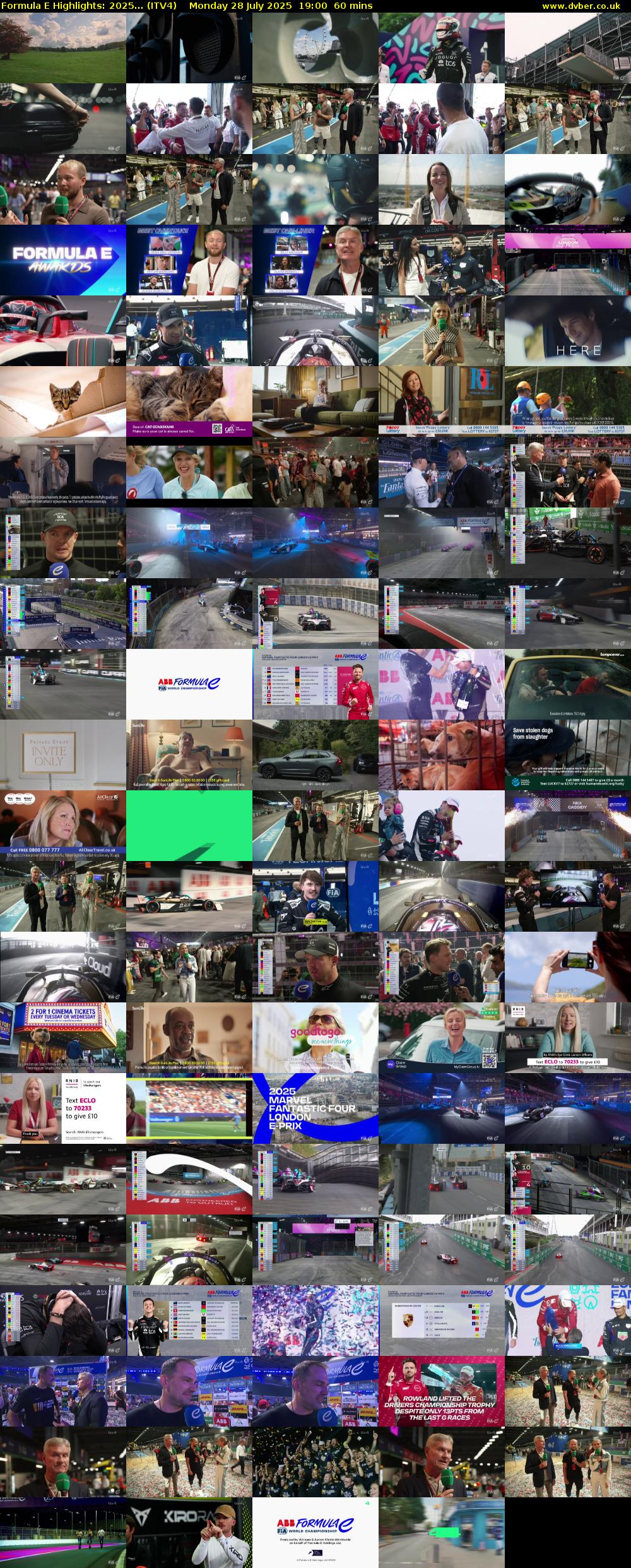 Formula E Highlights: 2025... (ITV4) Monday 28 July 2025 19:00 - 20:00