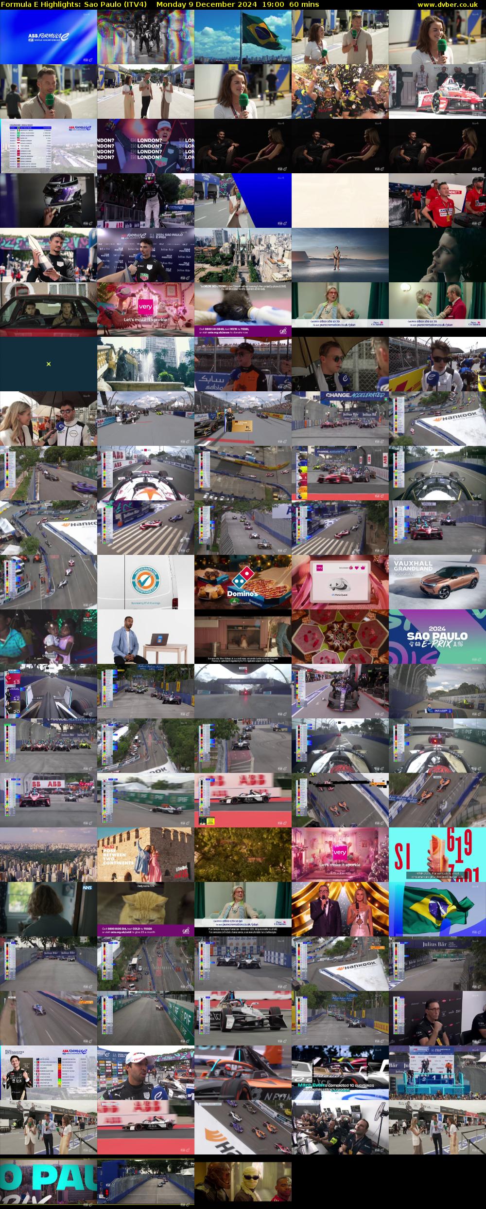Formula E Highlights: Sao Paulo (ITV4) Monday 9 December 2024 19:00 - 20:00