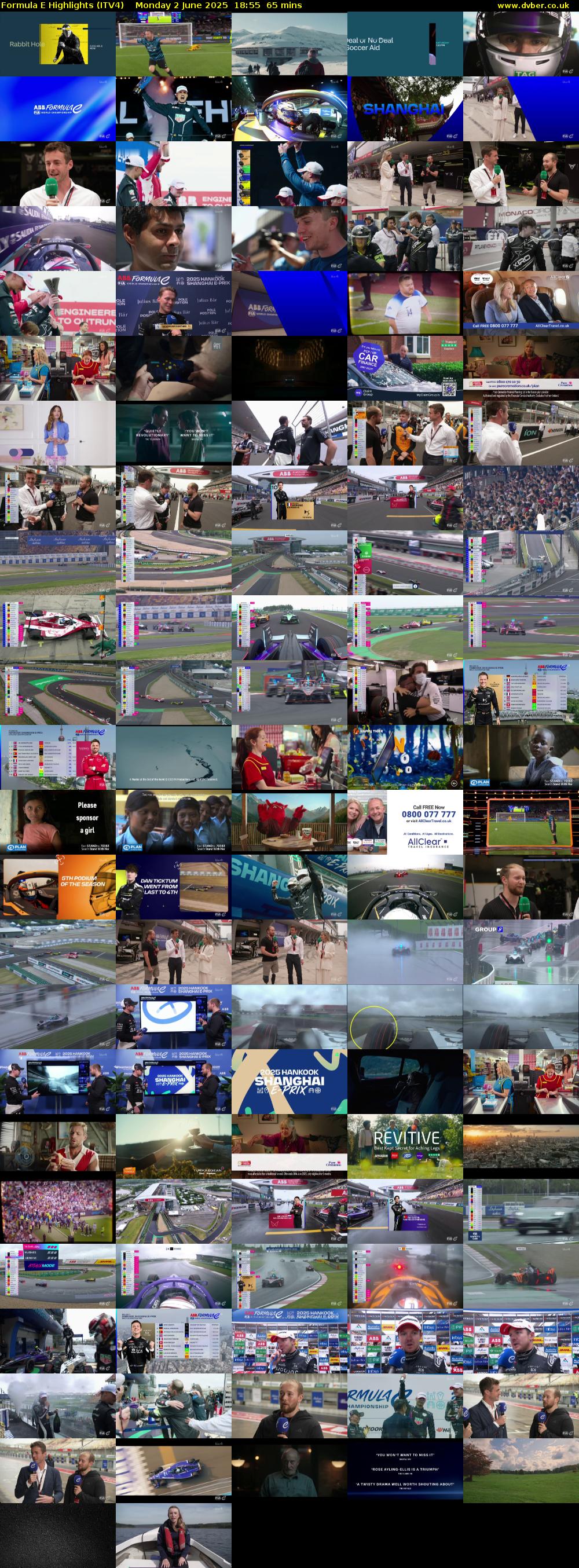 Formula E Highlights (ITV4) Monday 2 June 2025 18:55 - 20:00