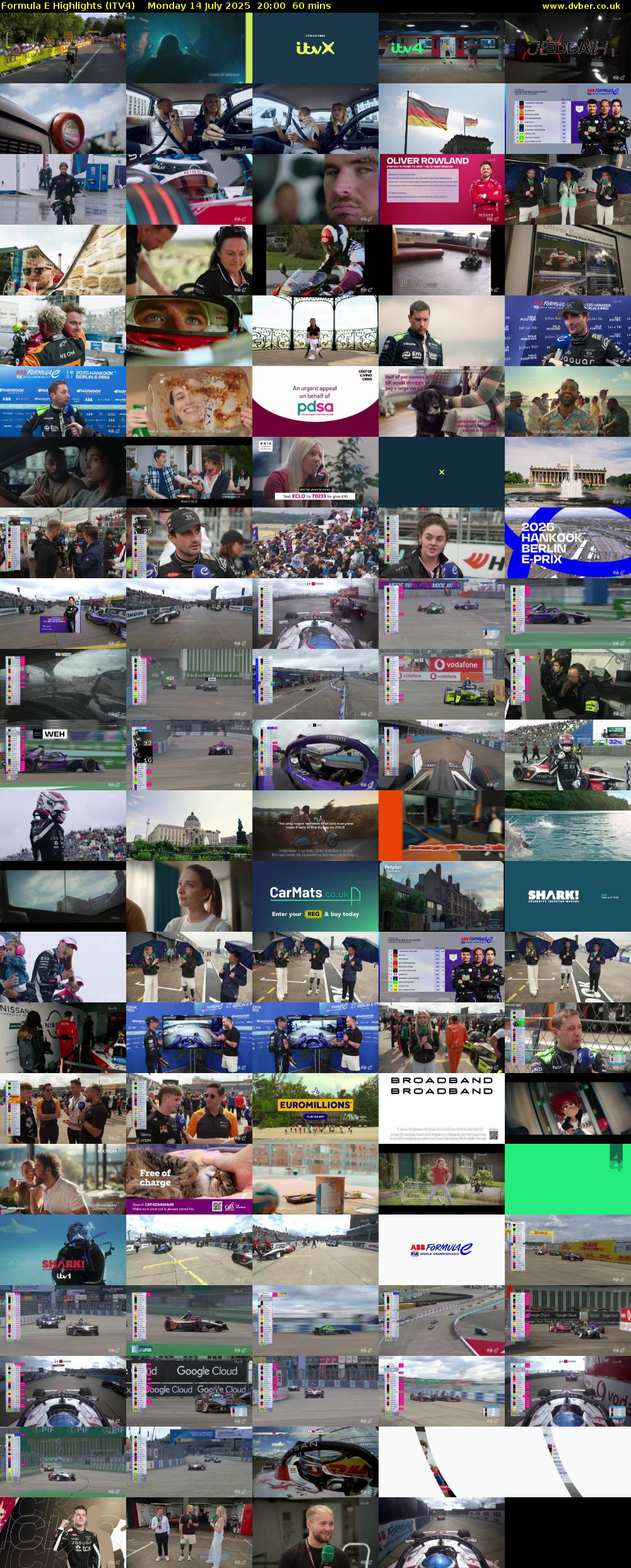 Formula E Highlights (ITV4) Monday 14 July 2025 20:00 - 21:00
