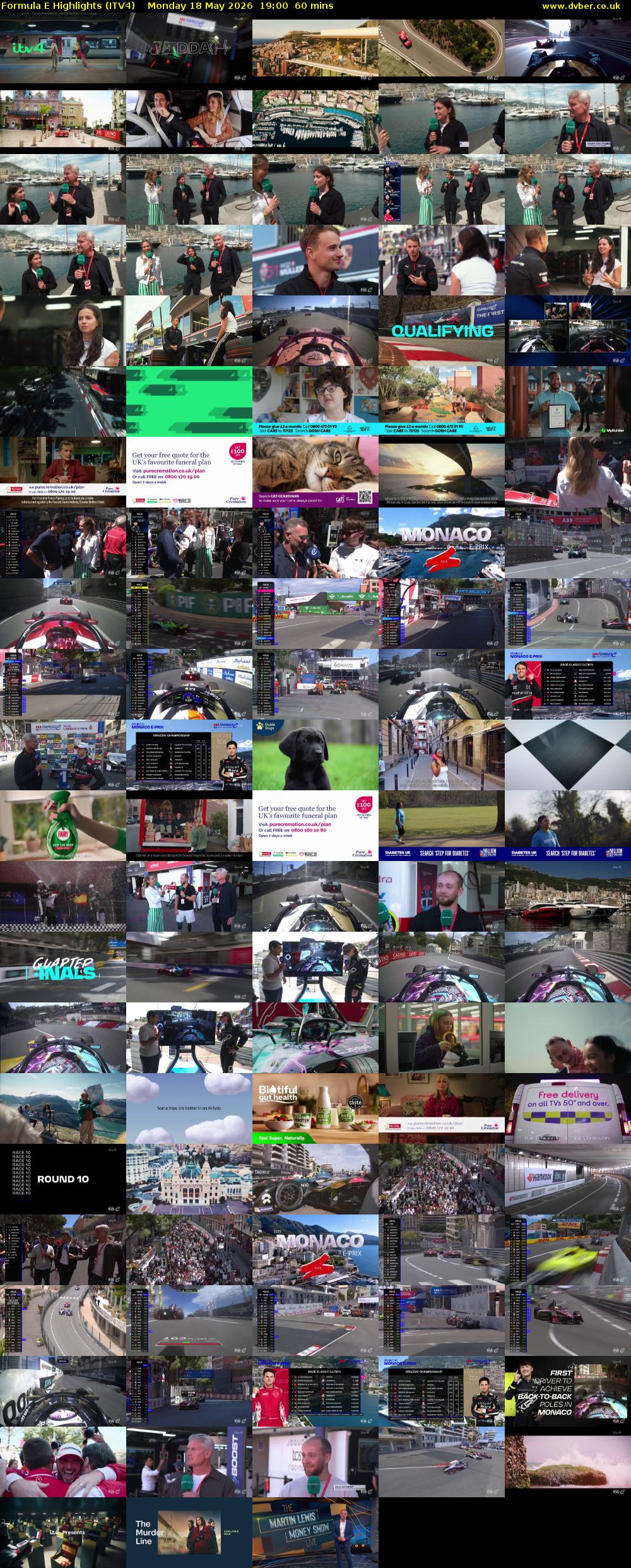 Formula E Highlights (ITV4) Monday 18 May 2026 19:00 - 20:00