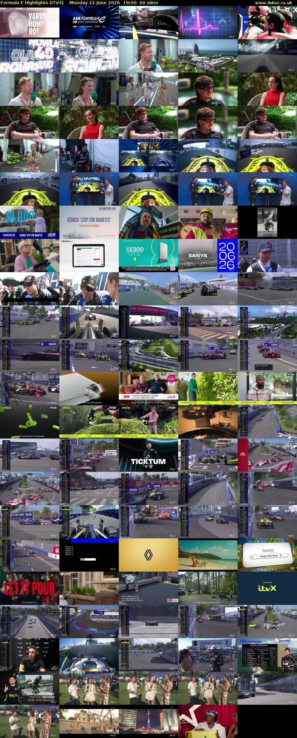 Formula E Highlights (ITV4) Monday 22 June 2026 19:00 - 20:00