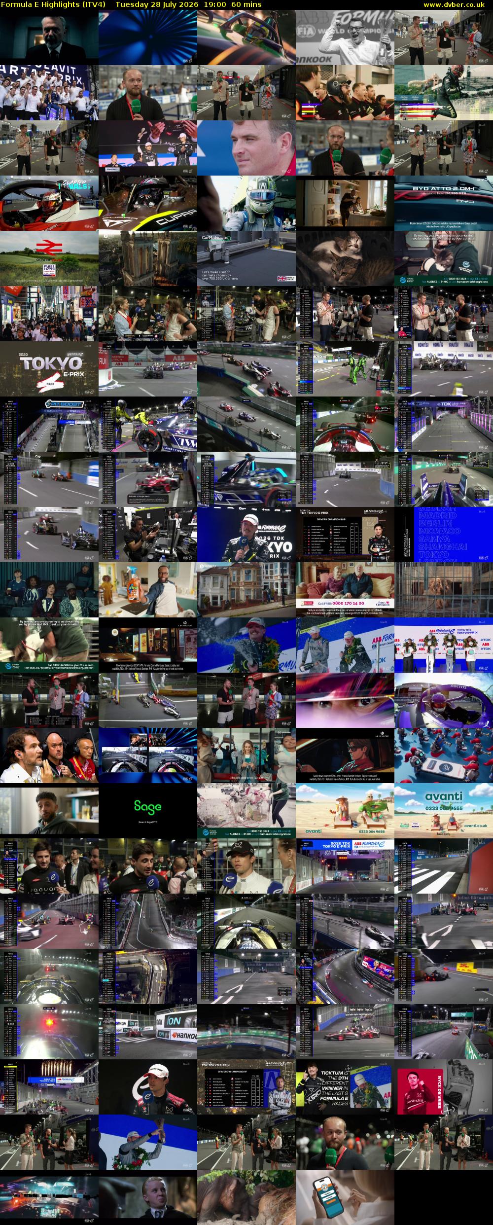 Formula E Highlights (ITV4) Tuesday 28 July 2026 19:00 - 20:00