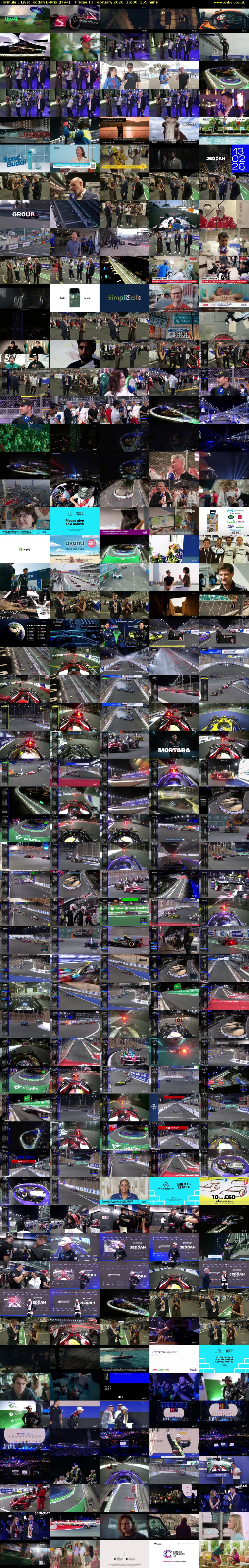Formula E Live: Jeddah E-Prix (ITV4) Friday 13 February 2026 16:00 - 18:35