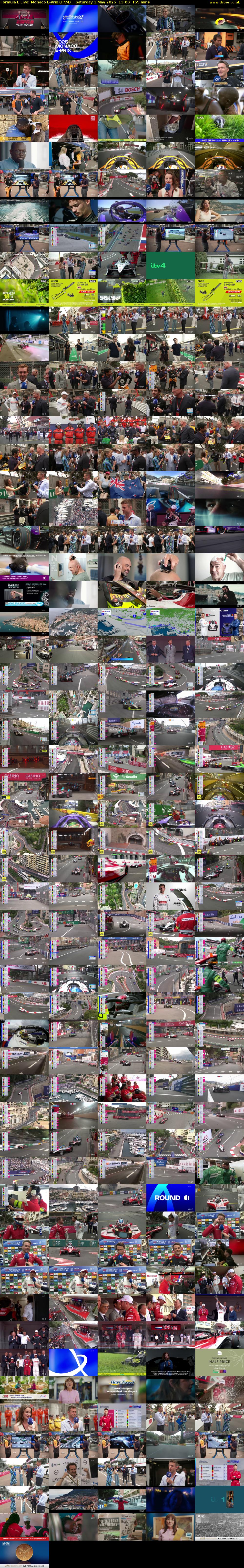 Formula E Live: Monaco E-Prix (ITV4) Saturday 3 May 2025 13:00 - 15:35
