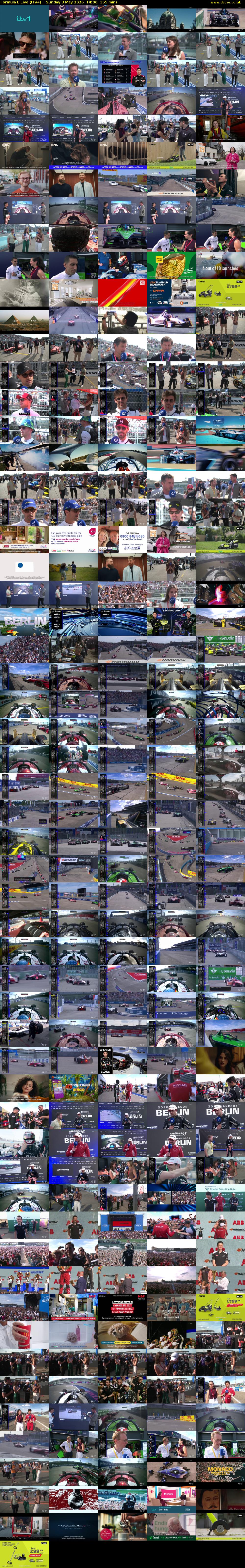 Formula E Live (ITV4) Sunday 3 May 2026 14:00 - 16:35