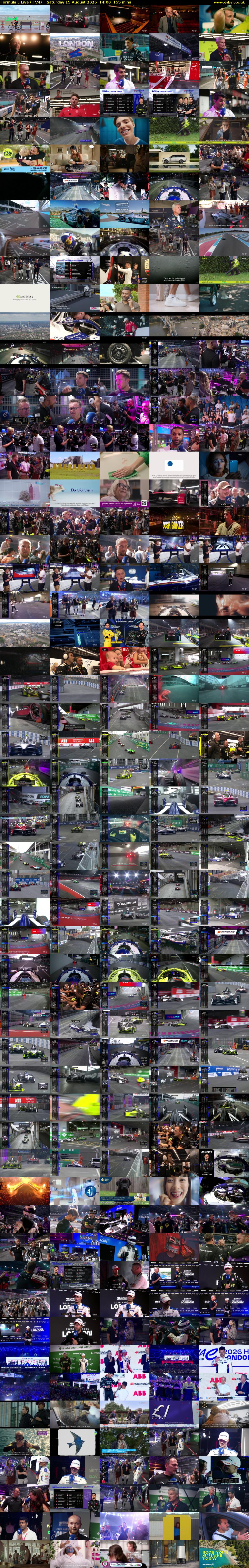 Formula E Live (ITV4) Saturday 15 August 2026 14:00 - 16:35