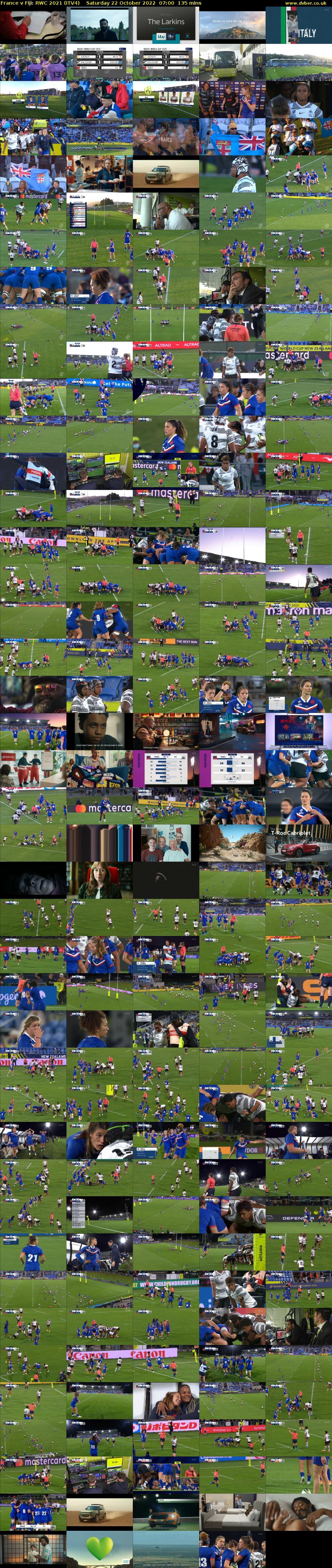 France v Fiji: RWC 2021 (ITV4) Saturday 22 October 2022 07:00 - 09:15