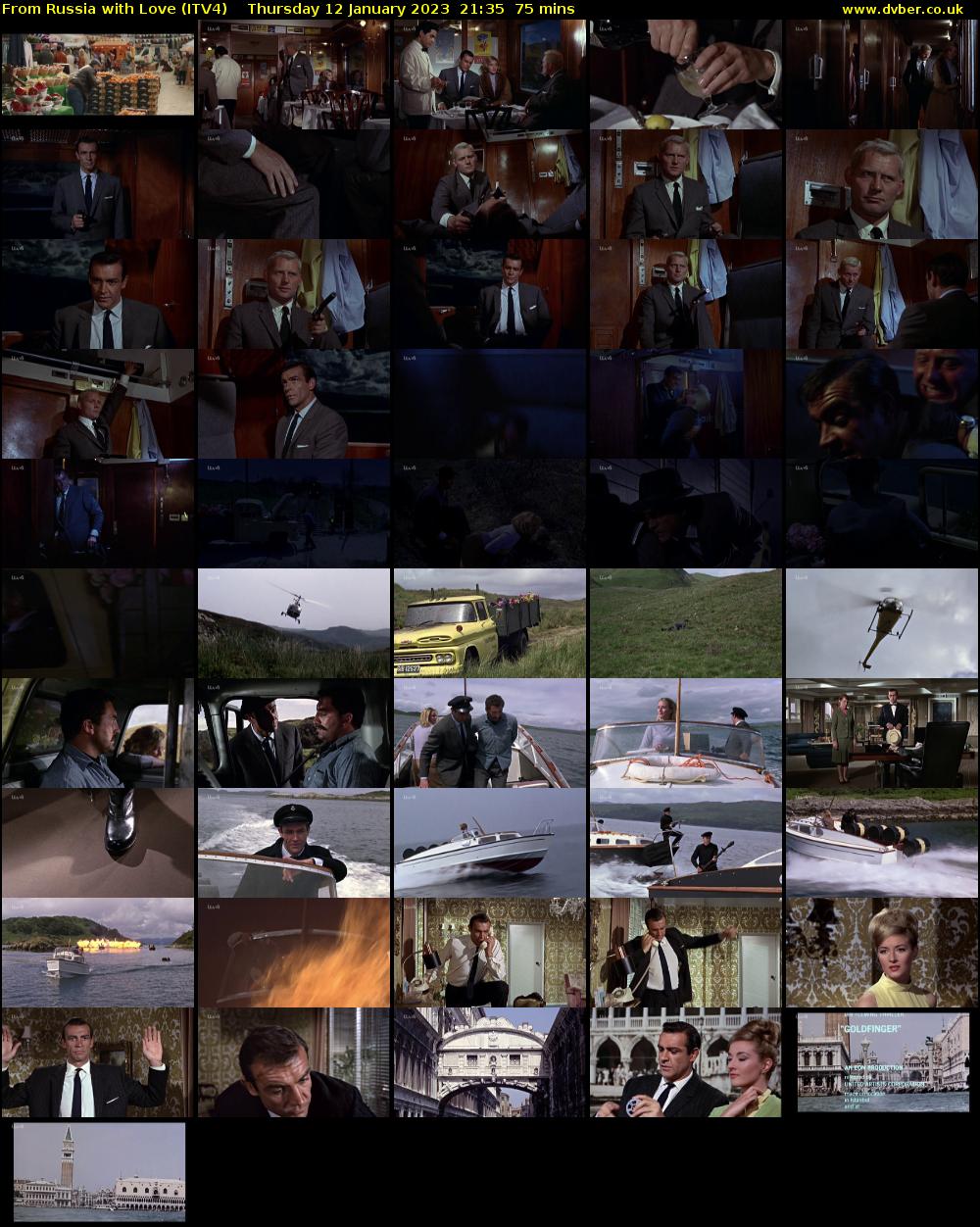 From Russia with Love (ITV4) Thursday 12 January 2023 21:35 - 22:50