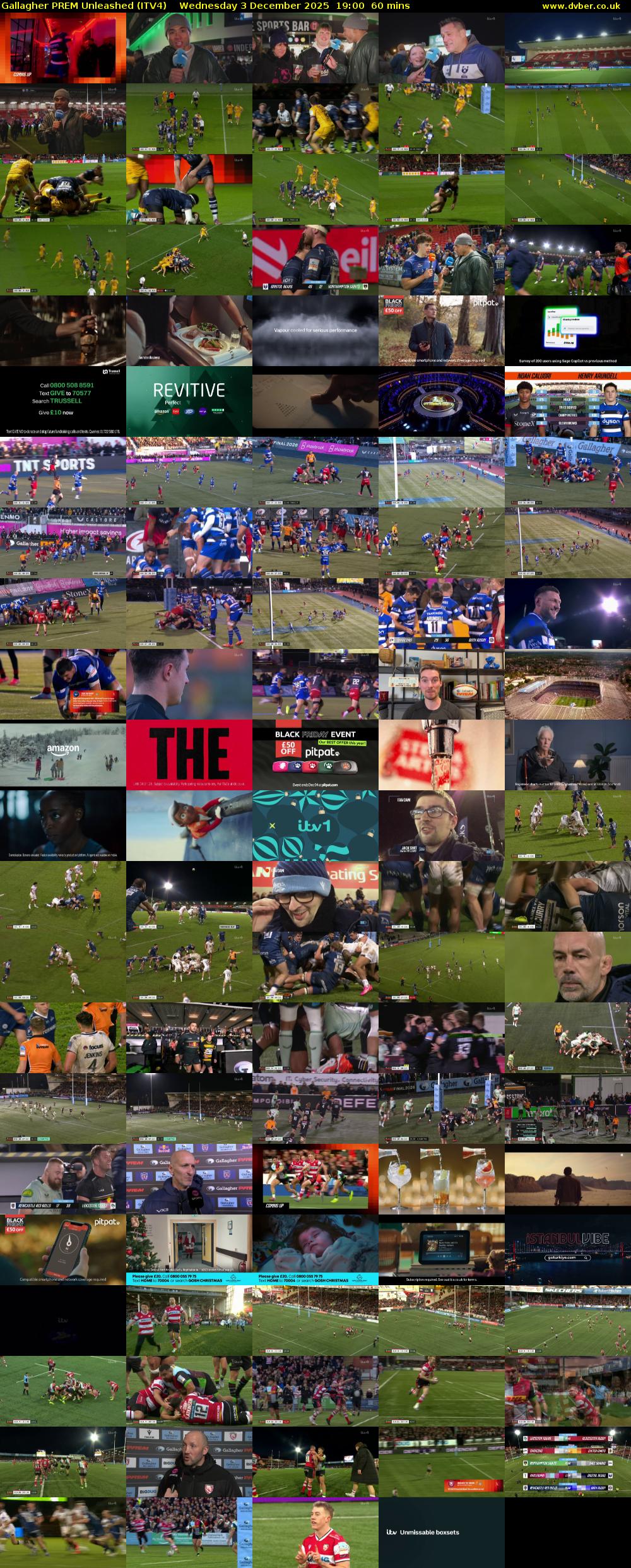 Gallagher PREM Unleashed (ITV4) Wednesday 3 December 2025 19:00 - 20:00