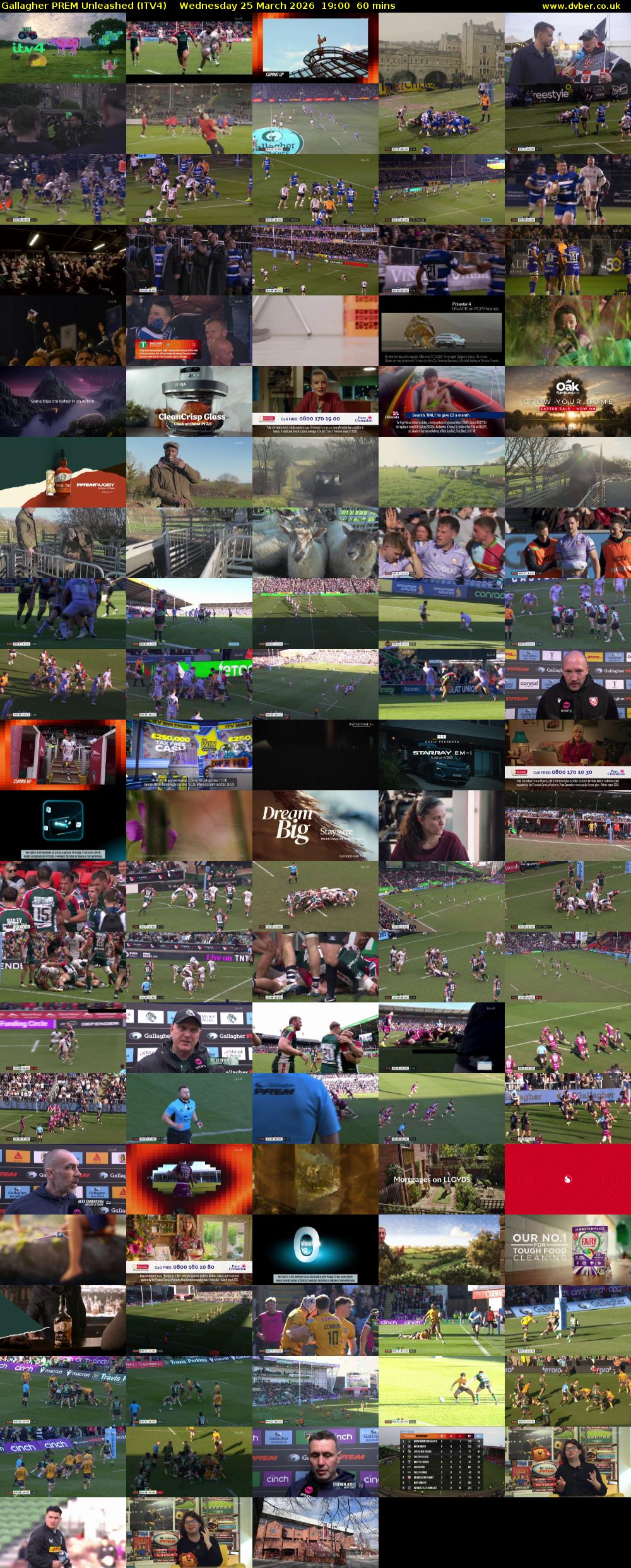 Gallagher PREM Unleashed (ITV4) Wednesday 25 March 2026 19:00 - 20:00