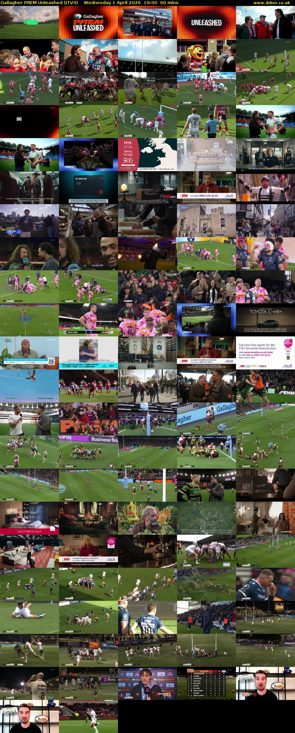 Gallagher PREM Unleashed (ITV4) Wednesday 1 April 2026 19:00 - 20:00