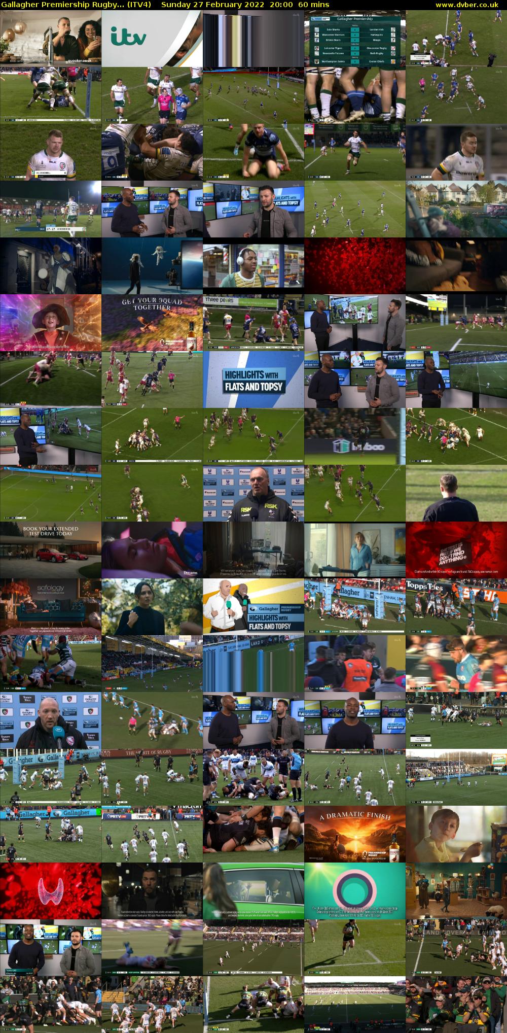 Gallagher Premiership Rugby... (ITV4) Sunday 27 February 2022 20:00 - 21:00
