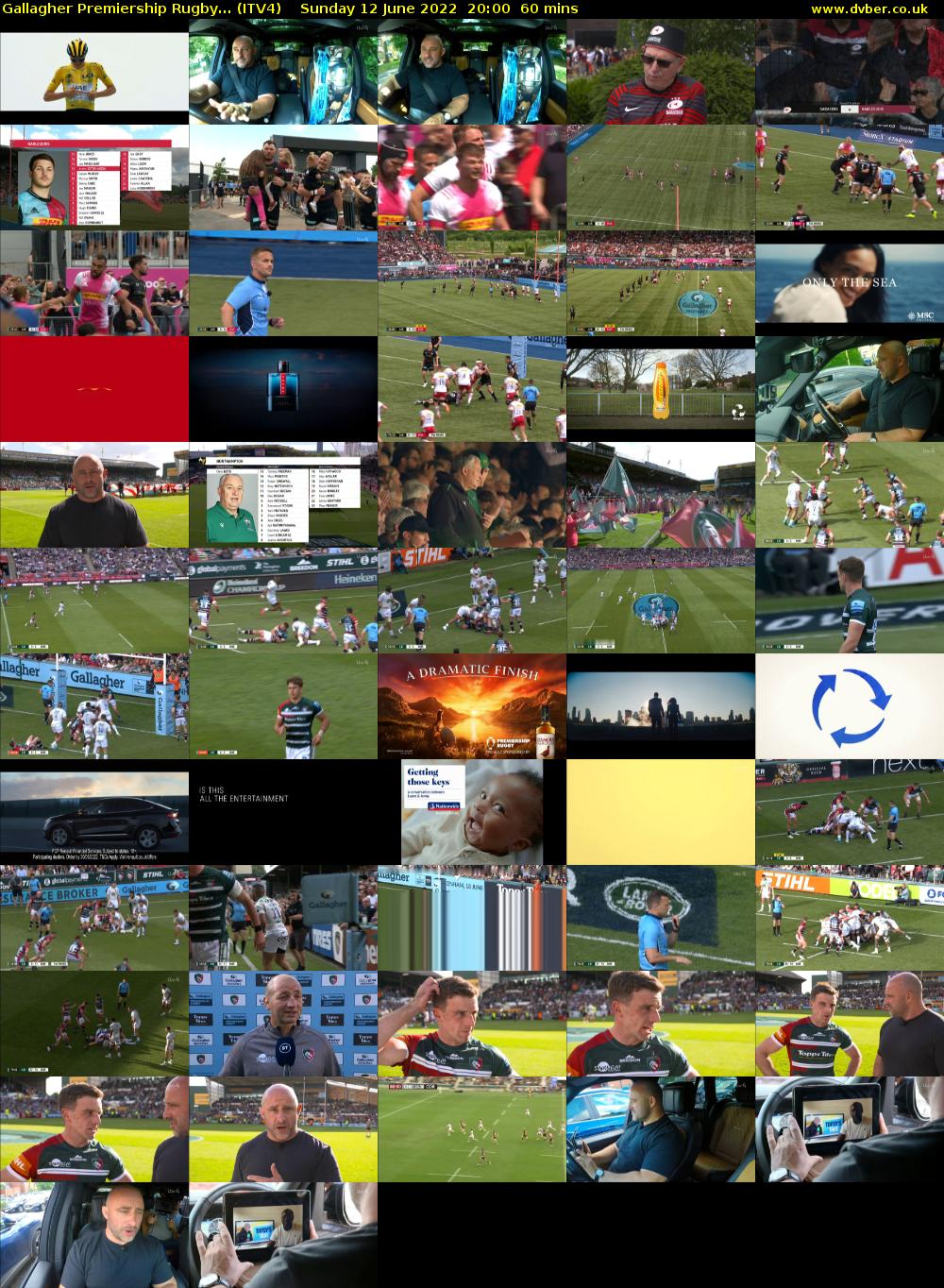 Gallagher Premiership Rugby... (ITV4) Sunday 12 June 2022 20:00 - 21:00