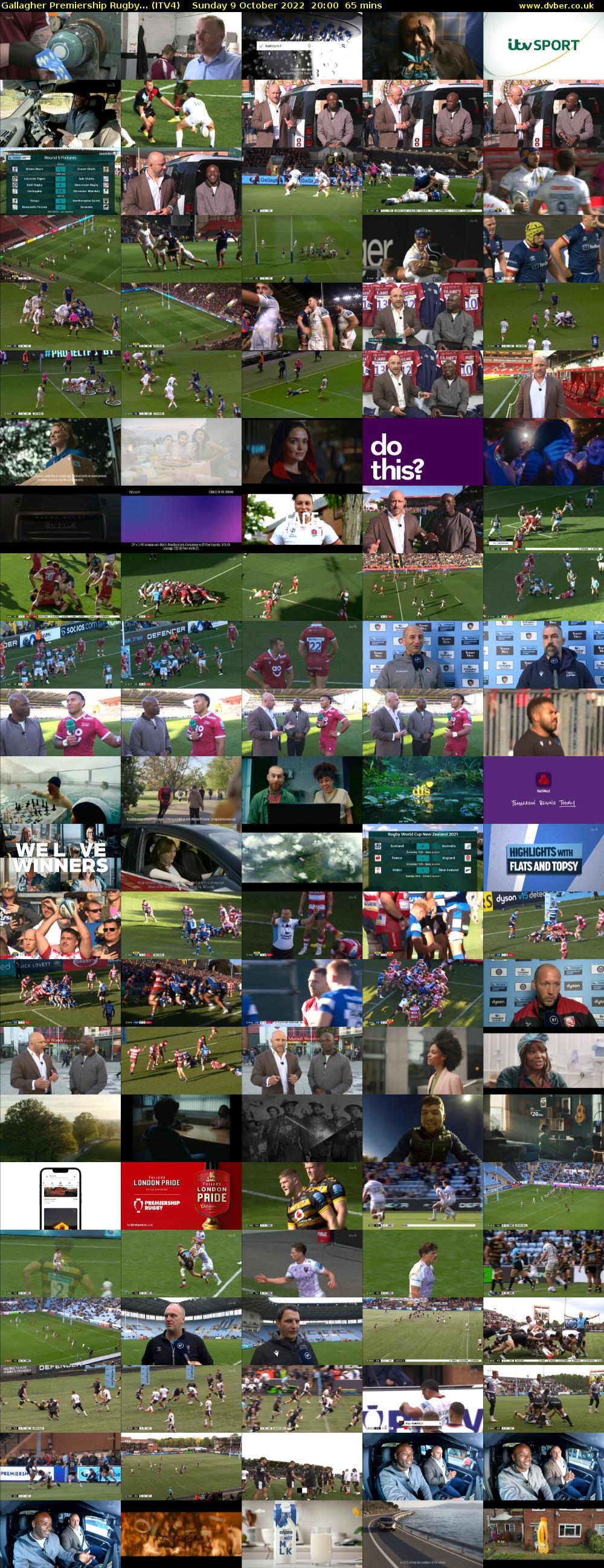 Gallagher Premiership Rugby... (ITV4) Sunday 9 October 2022 20:00 - 21:05