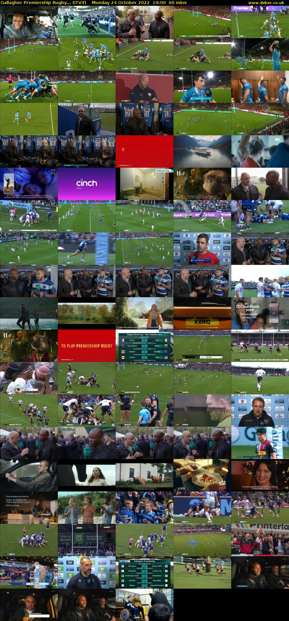Gallagher Premiership Rugby... (ITV4) Monday 24 October 2022 19:00 - 20:00