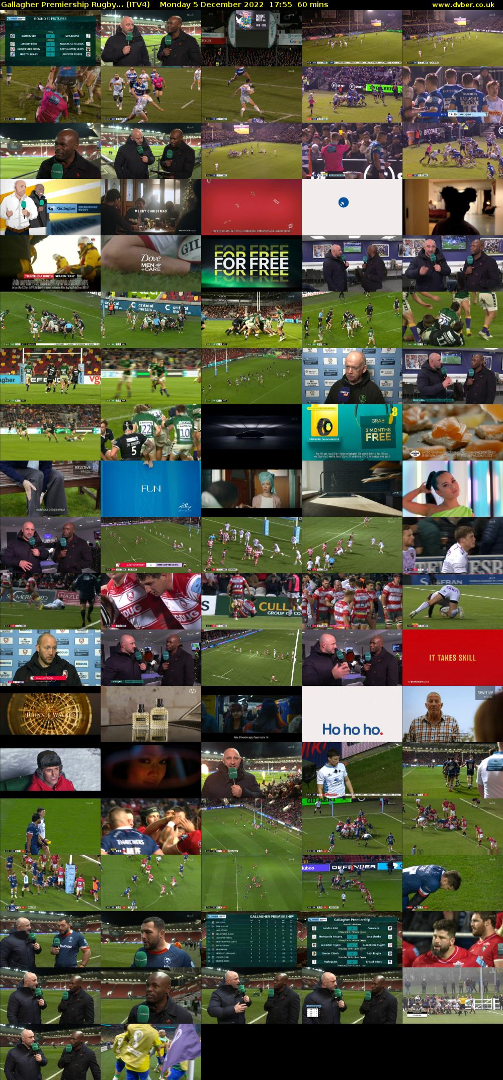 Gallagher Premiership Rugby... (ITV4) Monday 5 December 2022 17:55 - 18:55