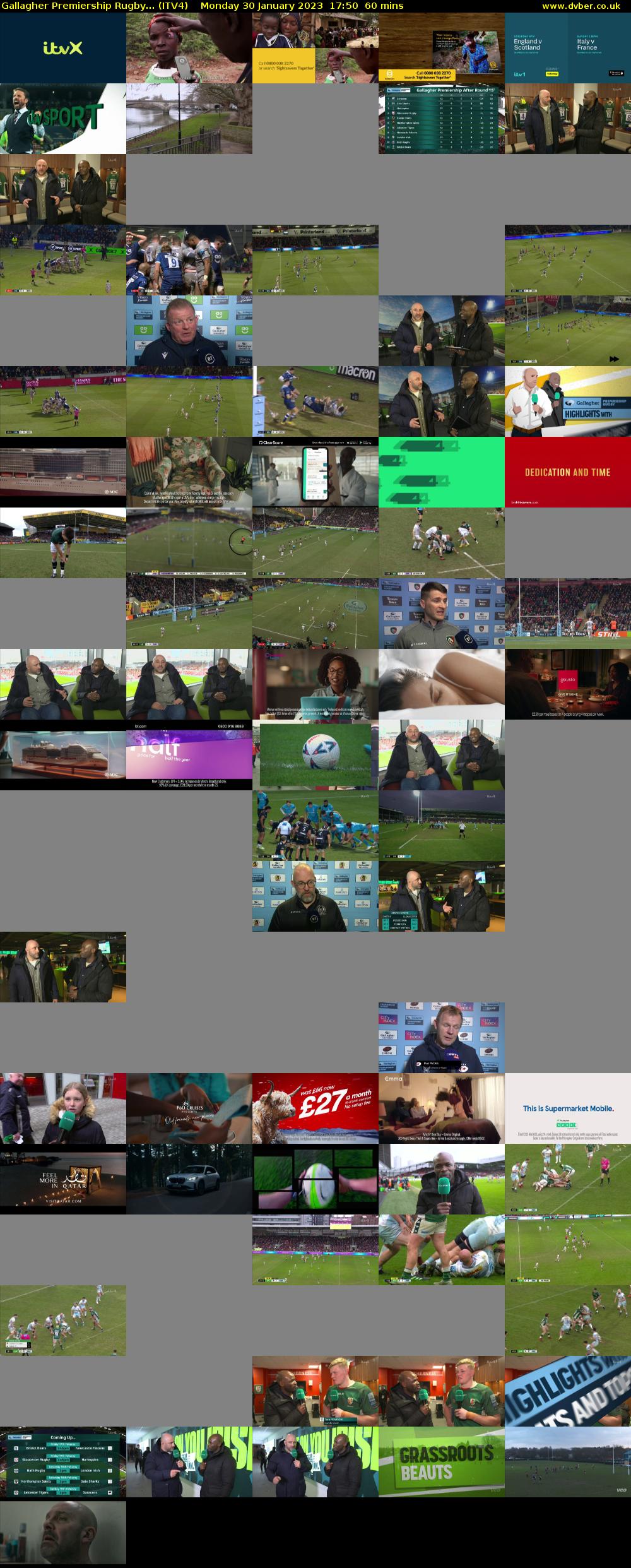 Gallagher Premiership Rugby... (ITV4) Monday 30 January 2023 17:50 - 18:50