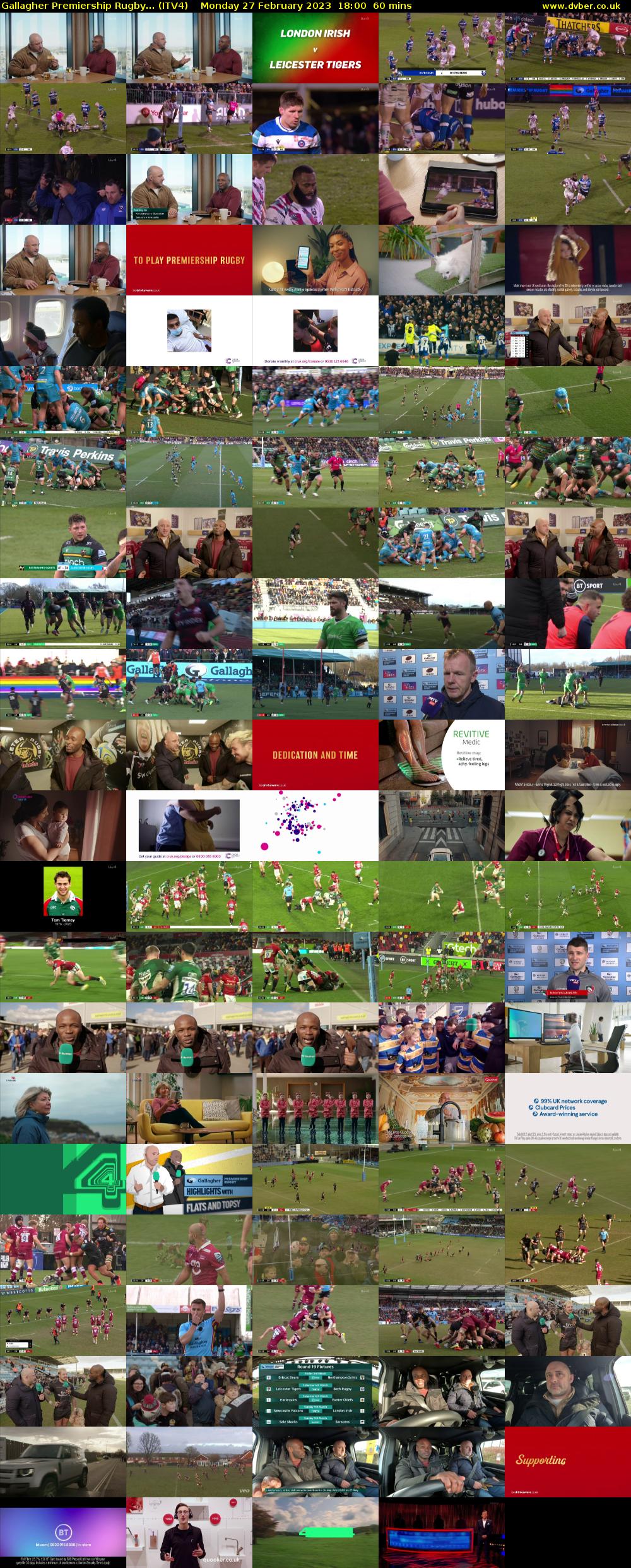 Gallagher Premiership Rugby... (ITV4) Monday 27 February 2023 18:00 - 19:00