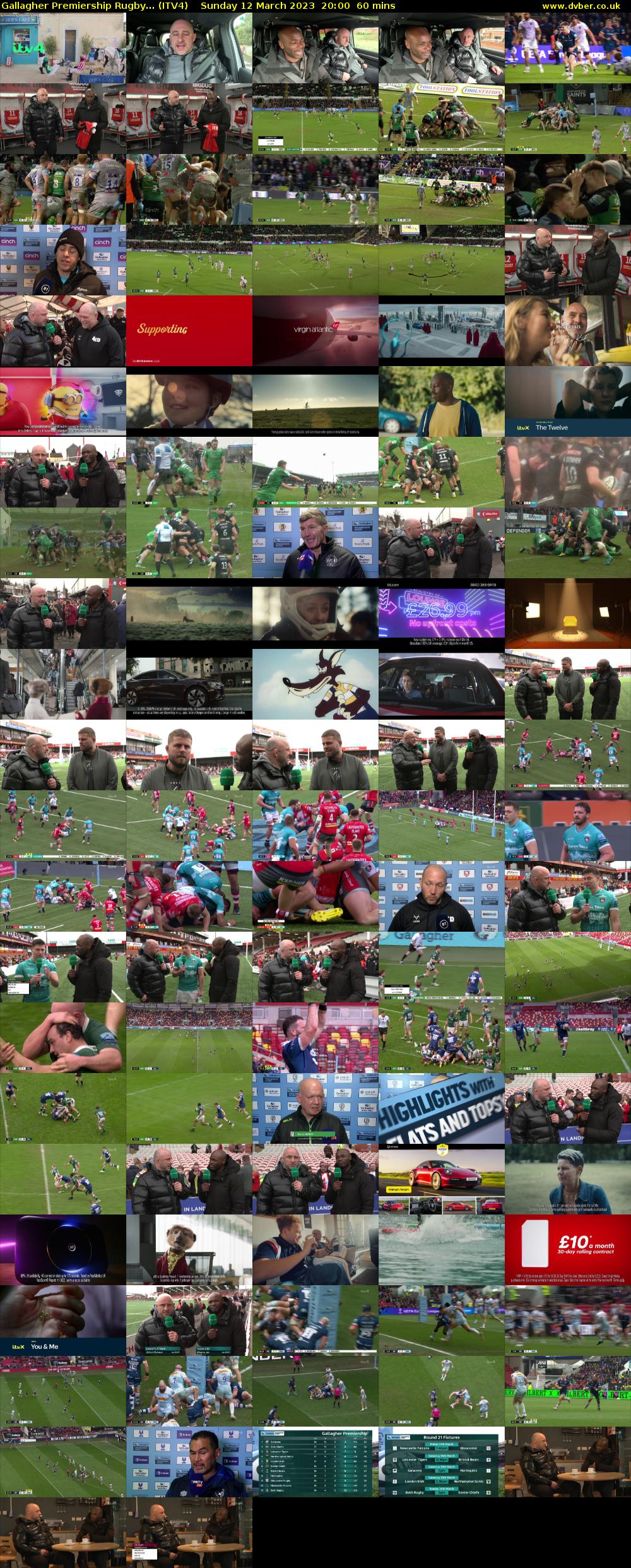 Gallagher Premiership Rugby... (ITV4) Sunday 12 March 2023 20:00 - 21:00