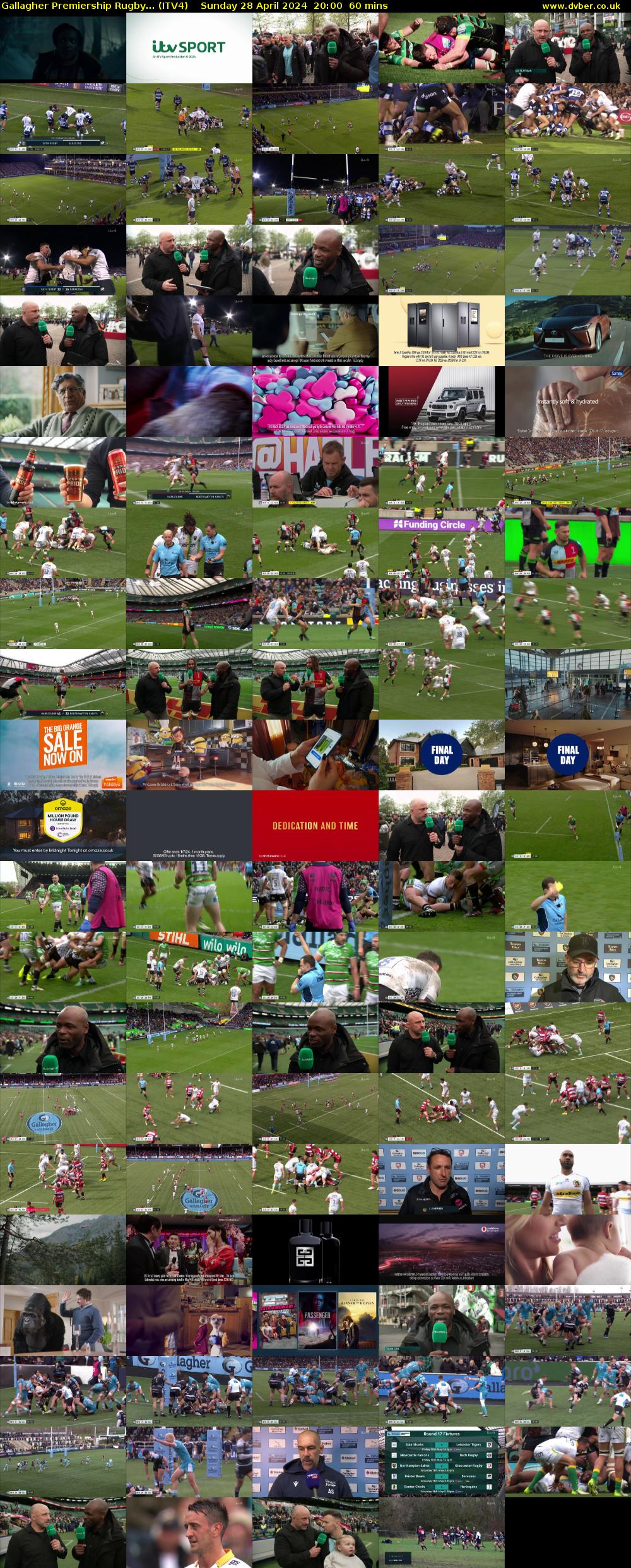 Gallagher Premiership Rugby... (ITV4) Sunday 28 April 2024 20:00 - 21:00