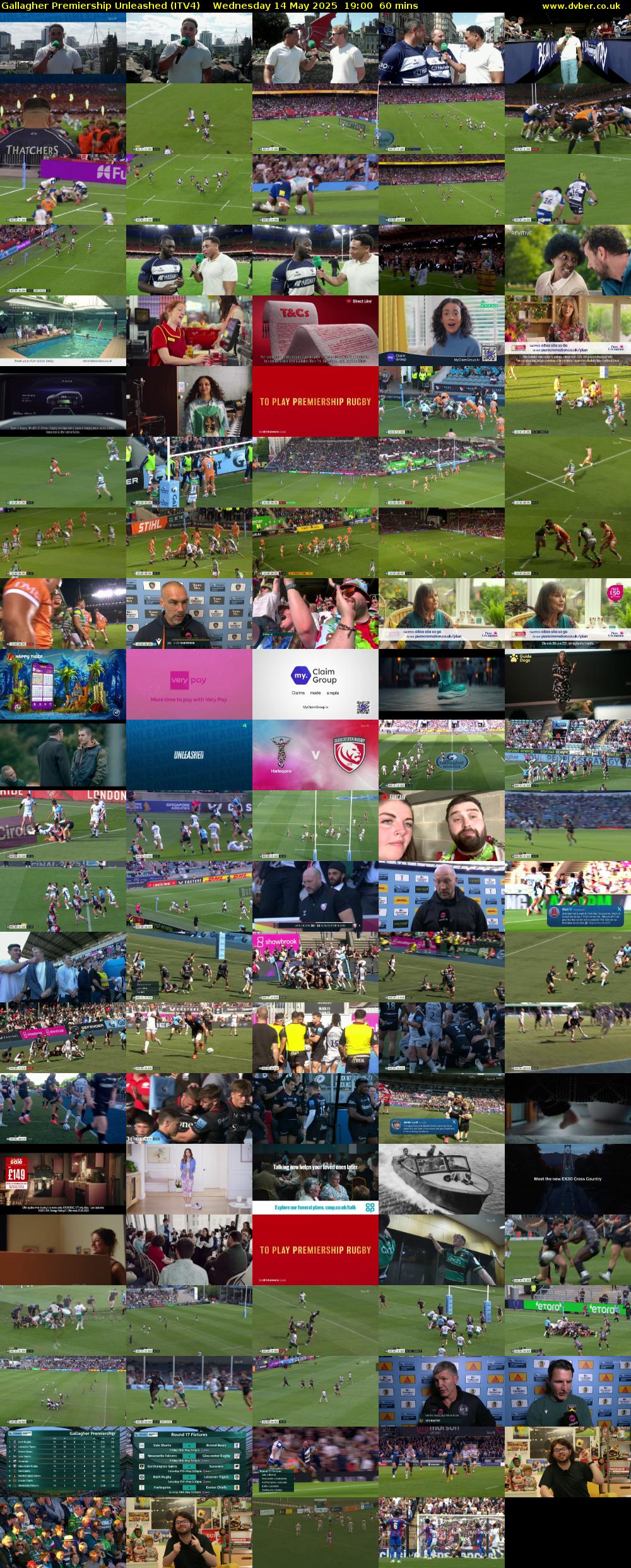 Gallagher Premiership Unleashed (ITV4) Wednesday 14 May 2025 19:00 - 20:00