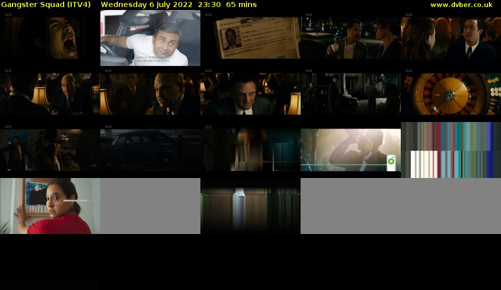 Gangster Squad (ITV4) Wednesday 6 July 2022 23:30 - 00:35