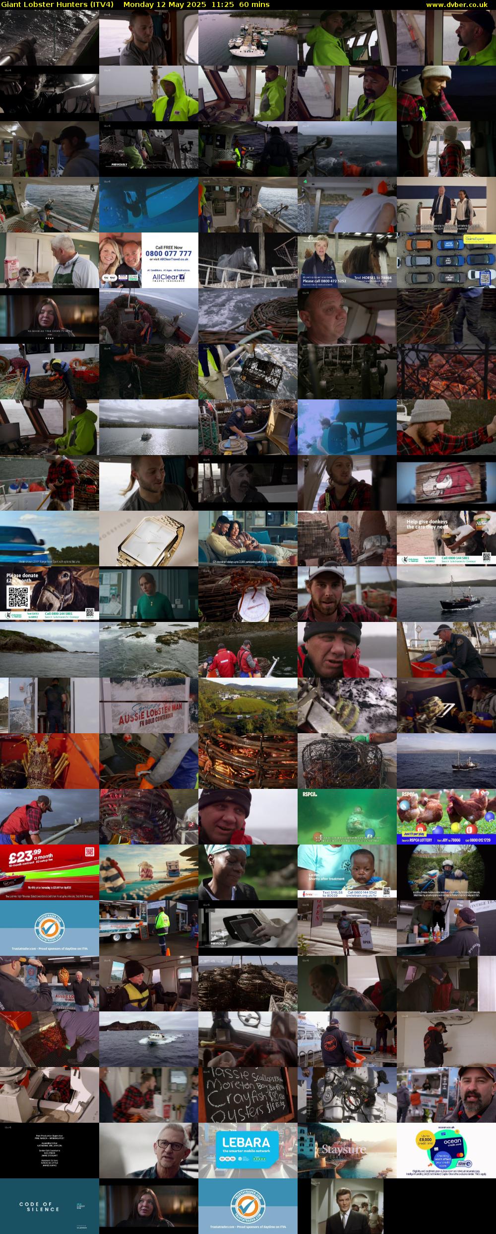Giant Lobster Hunters (ITV4) Monday 12 May 2025 11:25 - 12:25