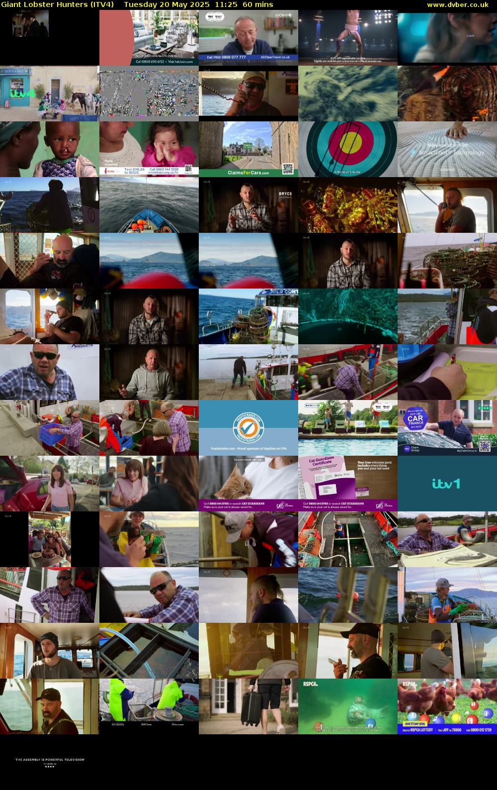 Giant Lobster Hunters (ITV4) Tuesday 20 May 2025 11:25 - 12:25