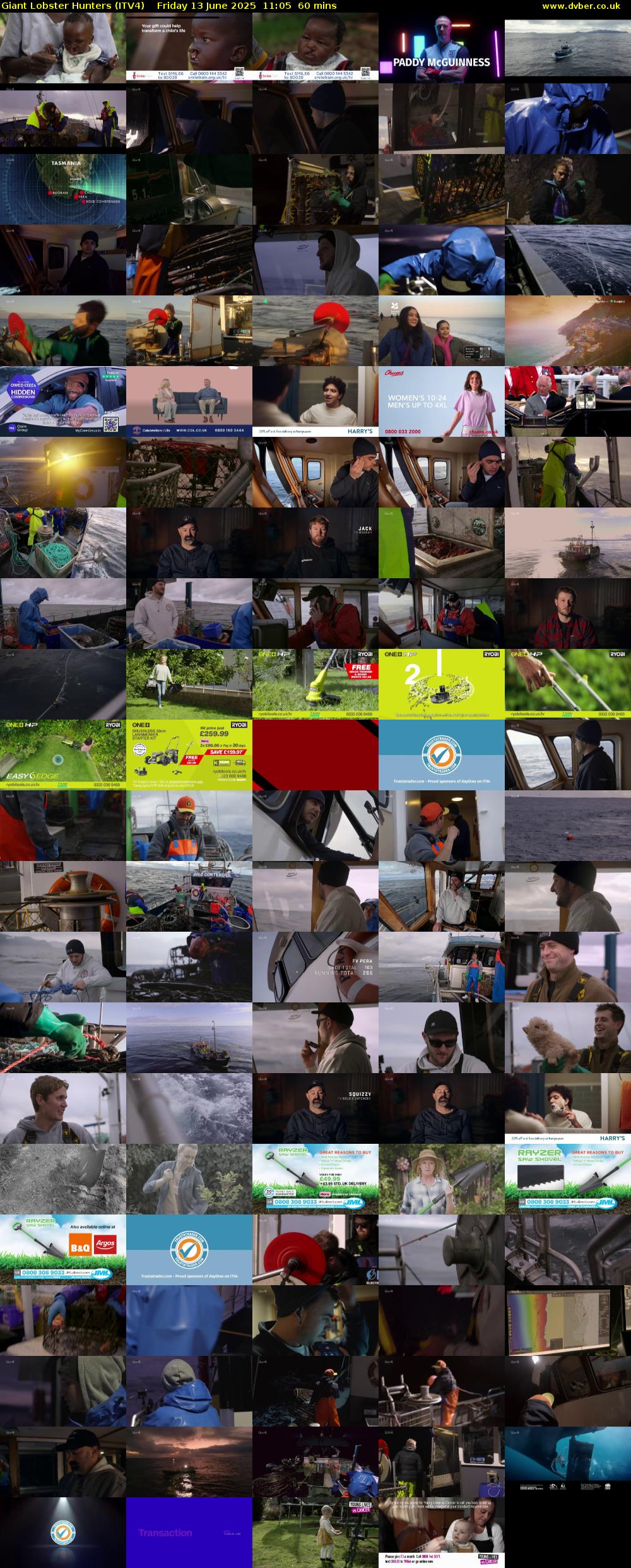 Giant Lobster Hunters (ITV4) Friday 13 June 2025 11:05 - 12:05