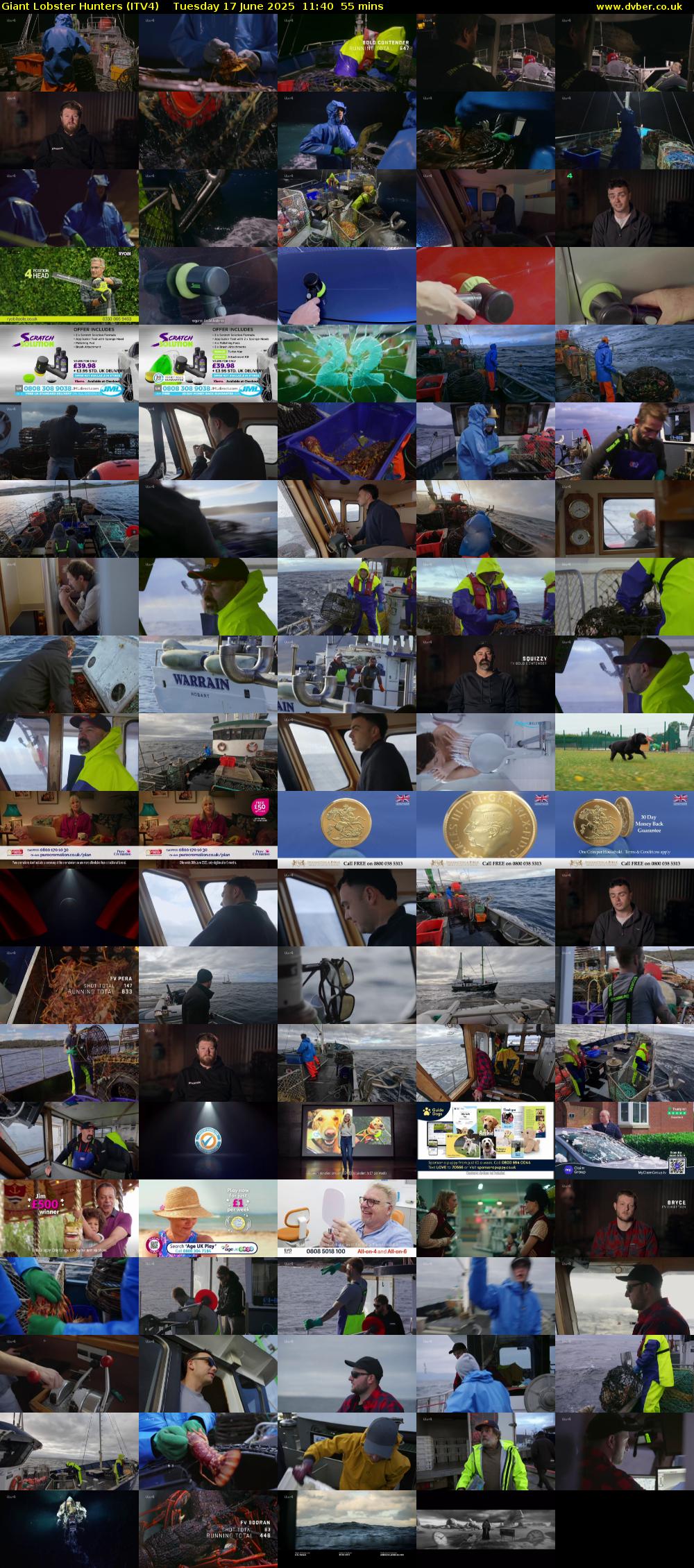 Giant Lobster Hunters (ITV4) Tuesday 17 June 2025 11:40 - 12:35