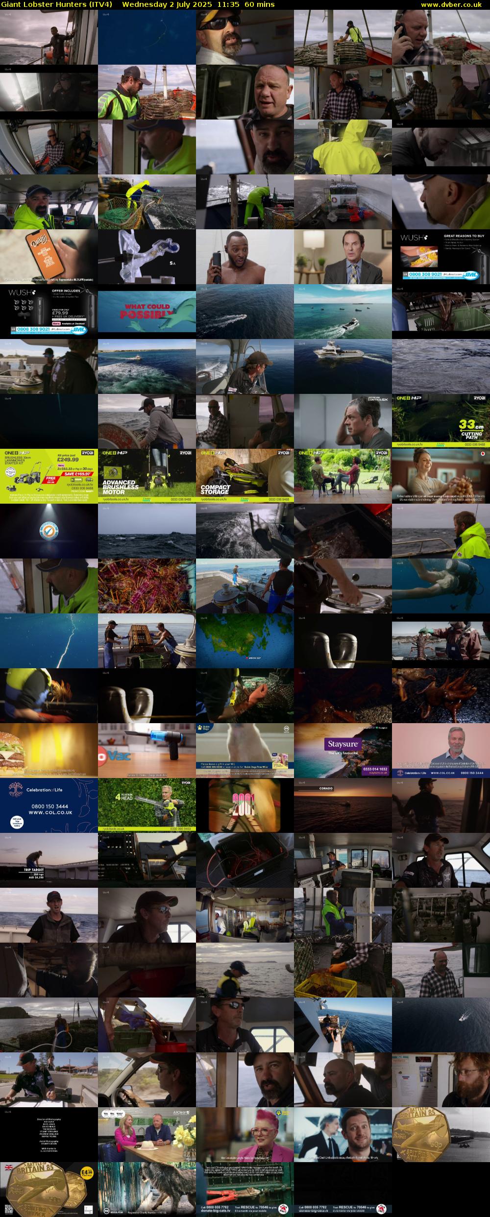 Giant Lobster Hunters (ITV4) Wednesday 2 July 2025 11:35 - 12:35