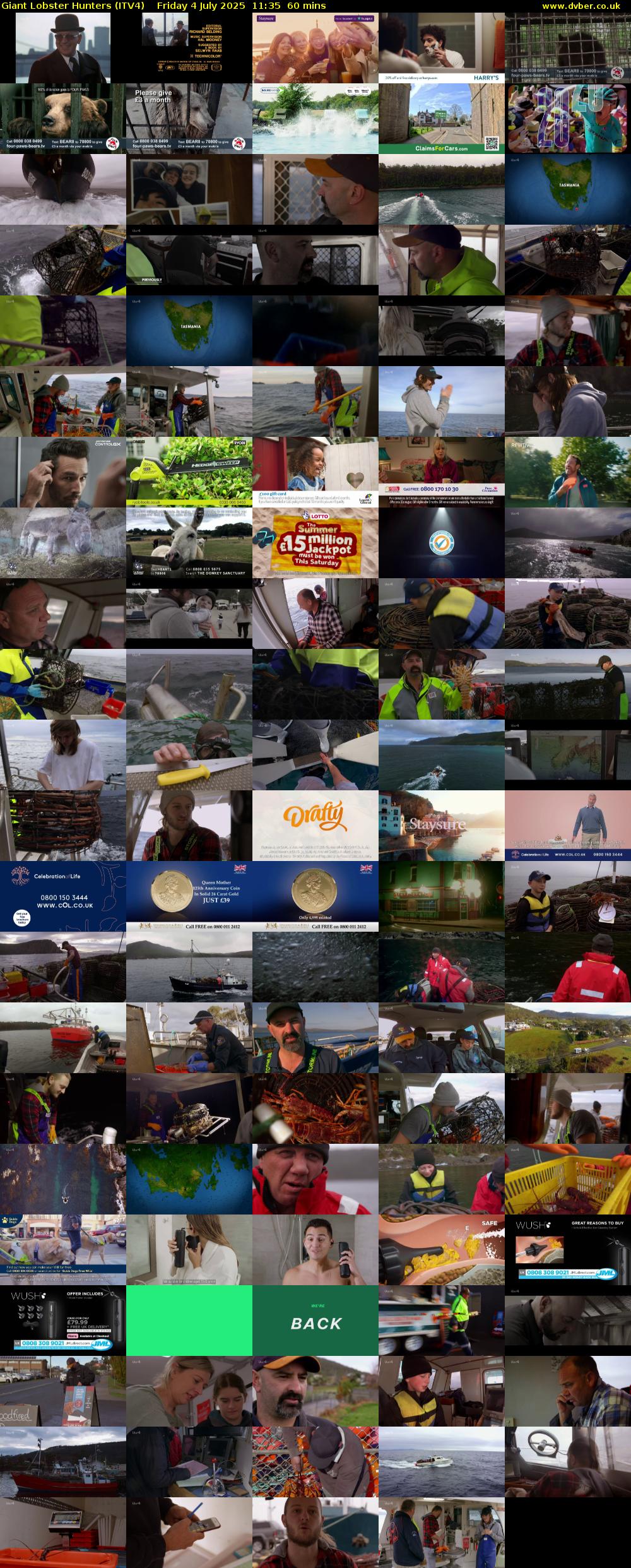 Giant Lobster Hunters (ITV4) Friday 4 July 2025 11:35 - 12:35