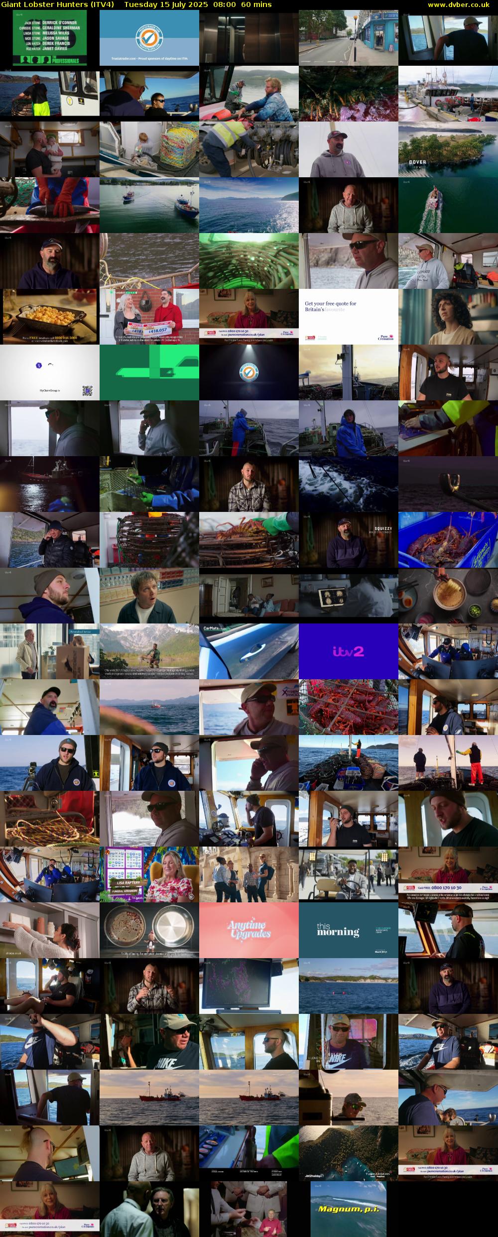 Giant Lobster Hunters (ITV4) Tuesday 15 July 2025 08:00 - 09:00