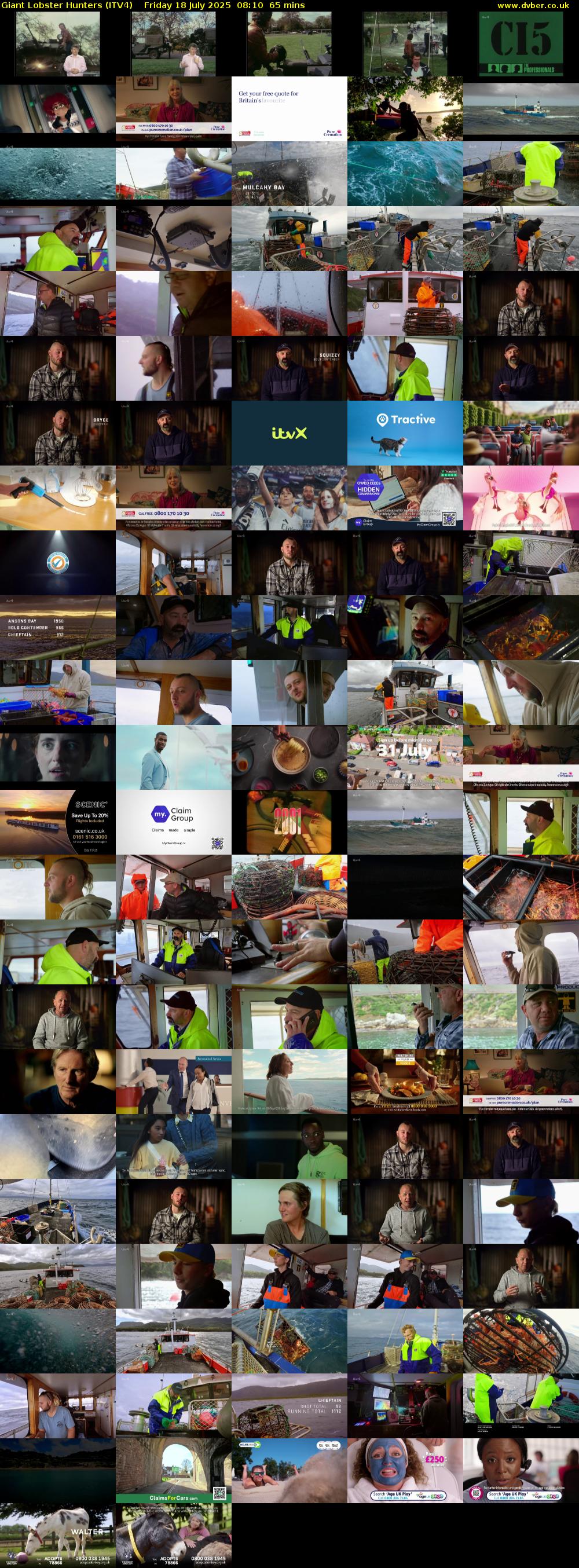 Giant Lobster Hunters (ITV4) Friday 18 July 2025 08:10 - 09:15