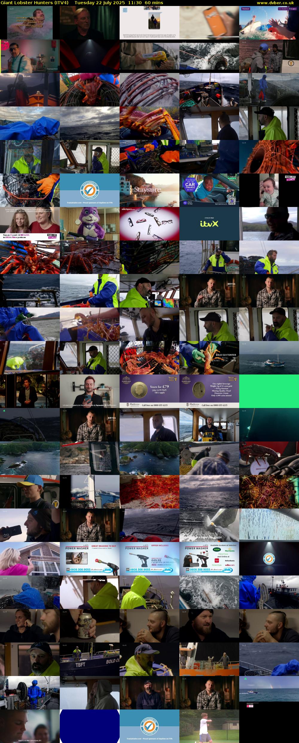 Giant Lobster Hunters (ITV4) Tuesday 22 July 2025 11:30 - 12:30