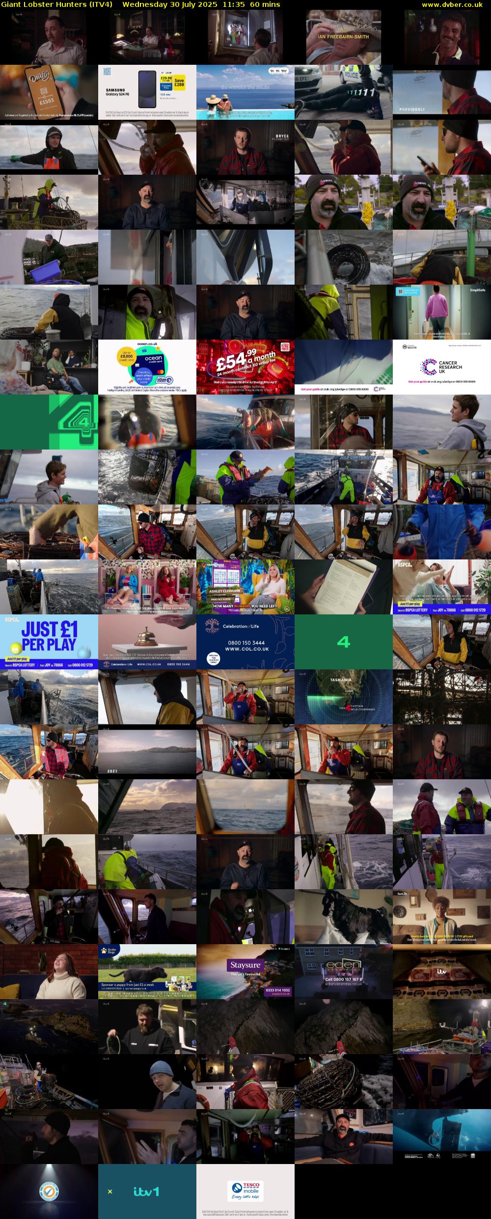 Giant Lobster Hunters (ITV4) Wednesday 30 July 2025 11:35 - 12:35