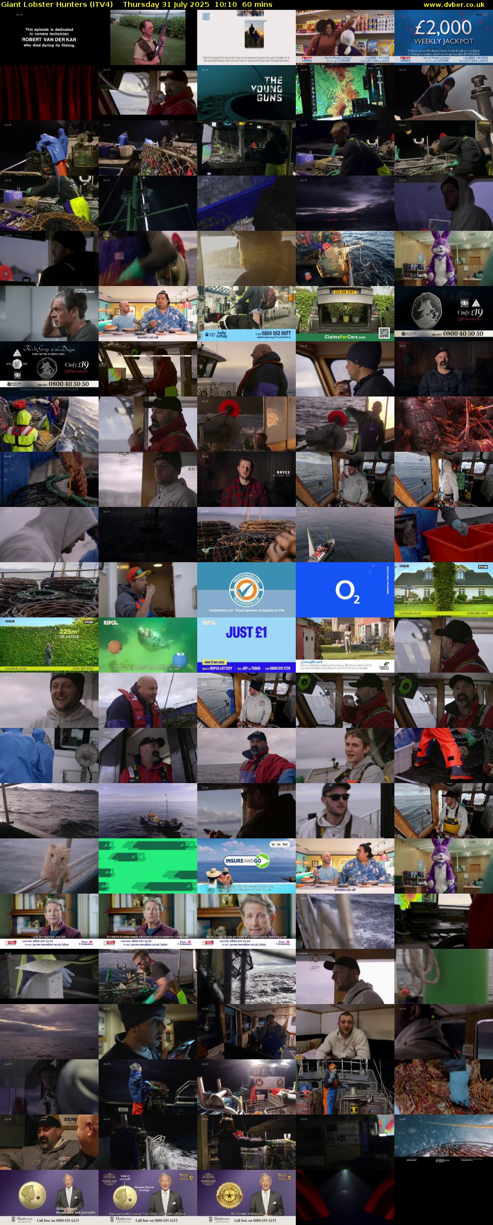 Giant Lobster Hunters (ITV4) Thursday 31 July 2025 10:10 - 11:10