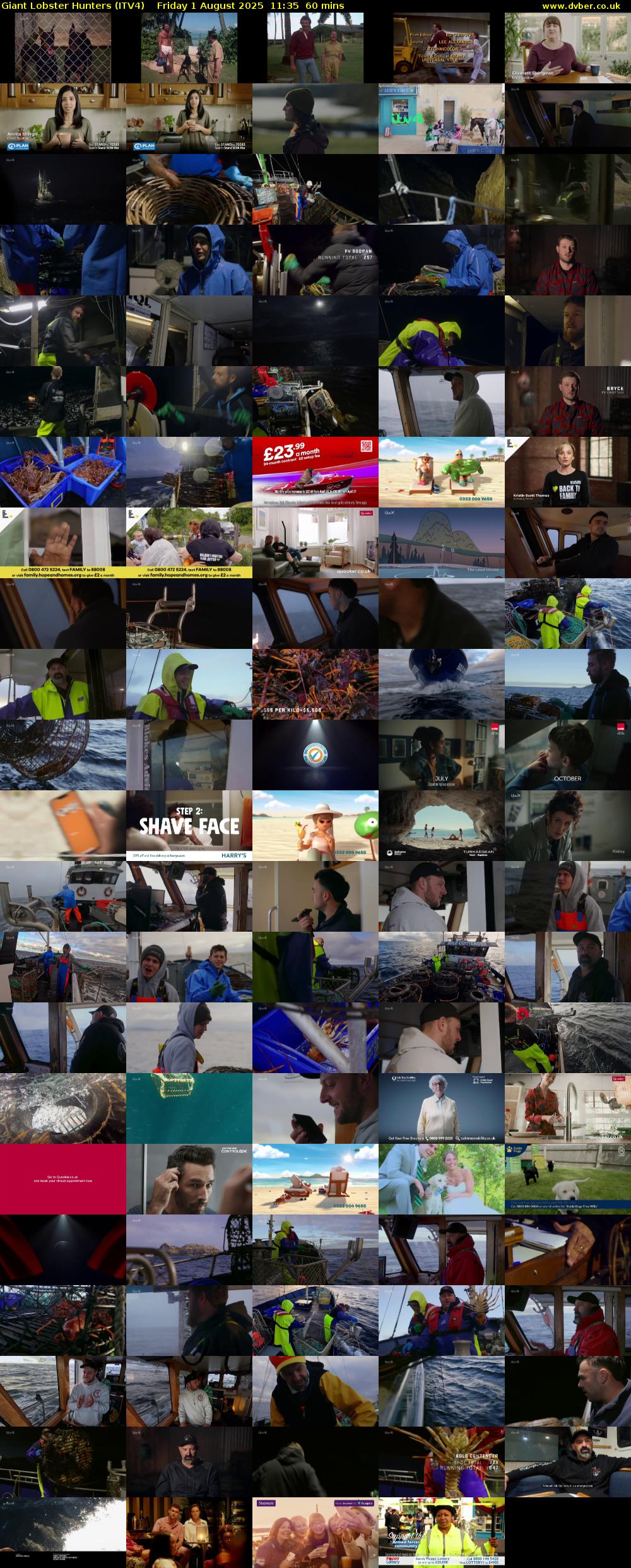 Giant Lobster Hunters (ITV4) Friday 1 August 2025 11:35 - 12:35