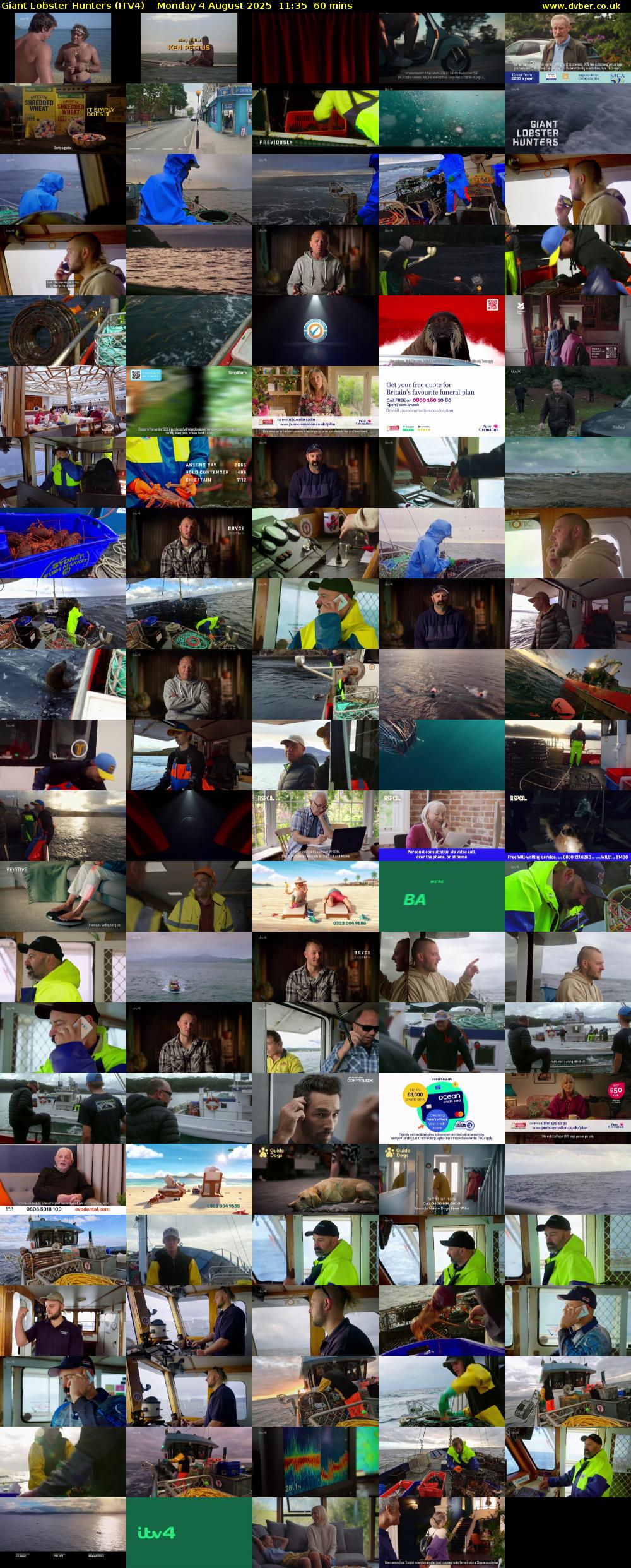 Giant Lobster Hunters (ITV4) Monday 4 August 2025 11:35 - 12:35