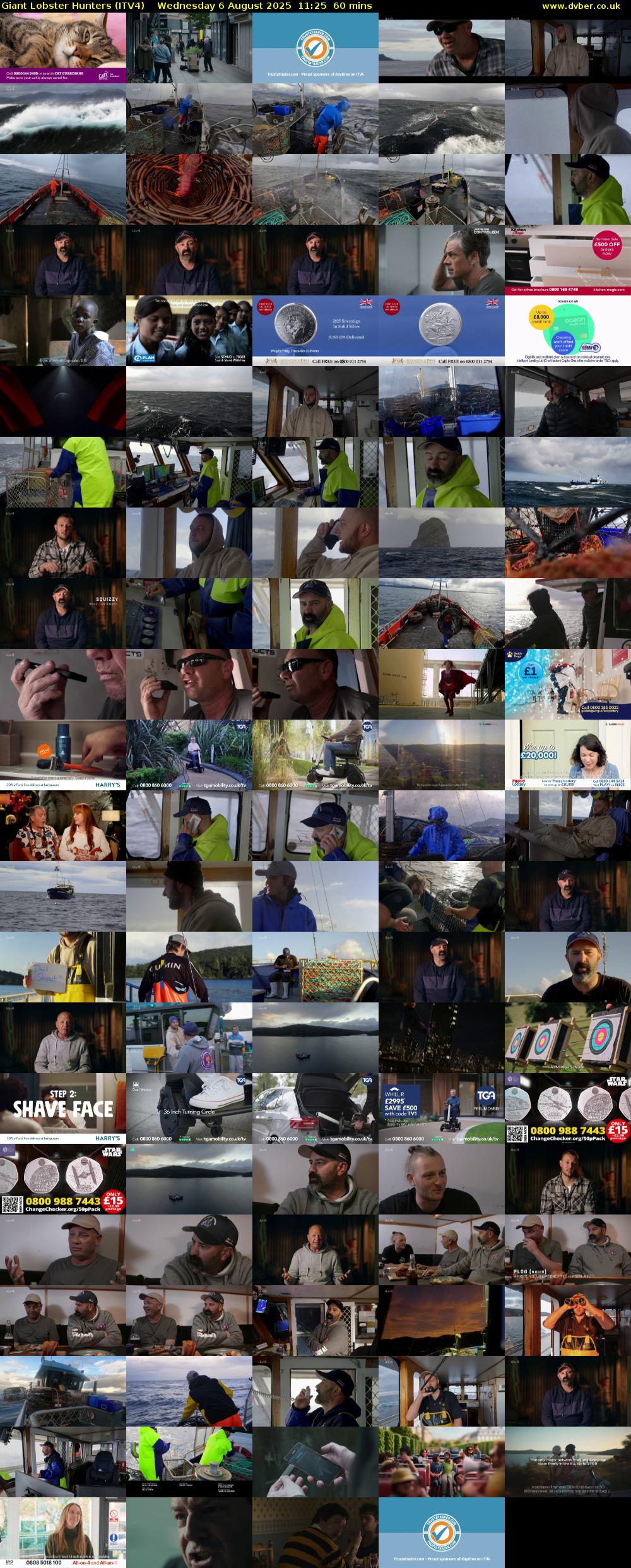 Giant Lobster Hunters (ITV4) Wednesday 6 August 2025 11:25 - 12:25